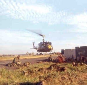 A Cav Huey going to An Loc.