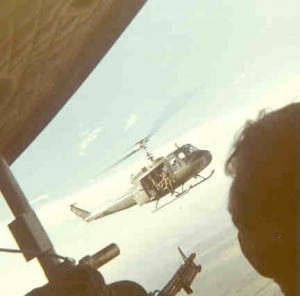 Familiar view from a Huey.