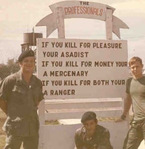 Back side of the ranger company sign that caused so many problems. Who are these rangers?